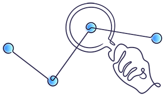 Illustration – Lup undersøger datapunkter